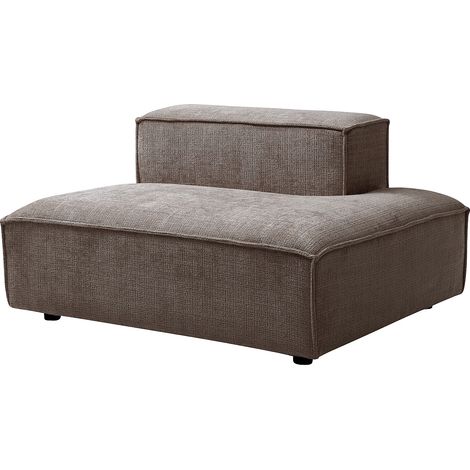 Chaise longue destra in tessuto ciniglia tortora - RUZOLO (1/4)