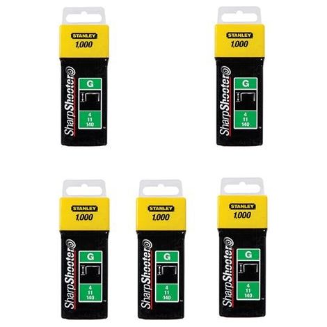 Stanley 1-TRA705T 5000 x Heavy Duty Staples 8mm TRA705 Sharpshooter Type G 140