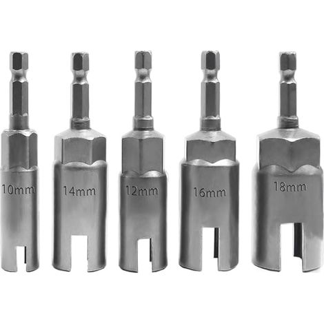 Lot de 5 tourne-écrous à ailettes électriques avec tige hexagonale de 6.35 mm, écrous à aile, clés à douille, boulon à crochet en C, crochet Q-Hanger (10/12/14/16/18 mm) (1/5)