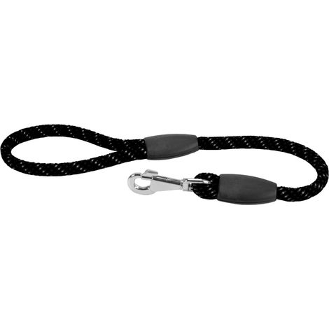 Laisse pour Chien Sport Reflex, Laisse Réfléchissante, en Corde de Nylon avec Mousqueton en Métal, Poignée pour Un Contrôle Sûr, Longueur 60 cm, Noir (1/5)