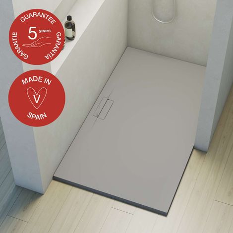Receveur de douche Poalgi, extraplat, gris humo, L.90 x l.180 cm, série Shile