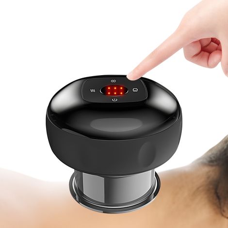 Appareil massage ventouses 2 en 1 Gua Sha, 12 niveaux chaleur/aspiration, auto-minuteur, USB-C (1800 mAh) (1/5)