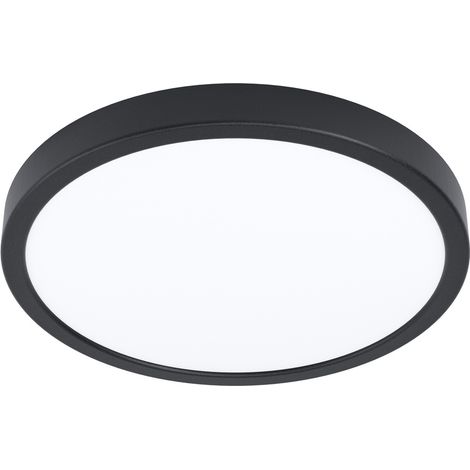Lumière de plafond IP44 Fueva 6-Z rond - noir - Ø 27,8 cm - 901373