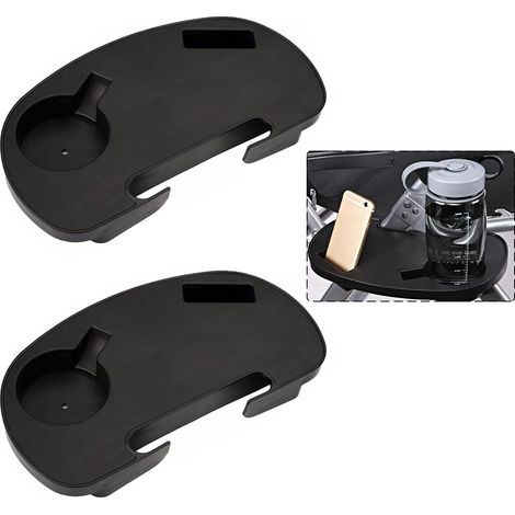Lot de 2 Plateau Latérales de Chaise, Tablettes de Téléphone et Porte-gobelet, Facile à Clipser, Convient Portable pour Pêche Chaises Longues Camping Pique-Nique, Extérieur, Plage, Jardin (1/5)