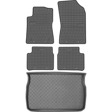 Ensemble de tapis de sol en caoutchouc pour Citroën C3 III Hatchback à partir de 2017 + tapis de coffre