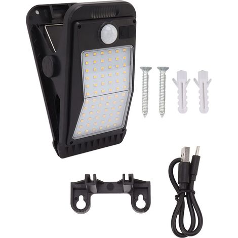 Lampe à Clip Solaire avec Batterie Intégrée Corps Humain Induction 72 LED IP 65 Lumière étanche pour Extérieur Jardin Clôture Patio Garage Lumière chaude (1/5)