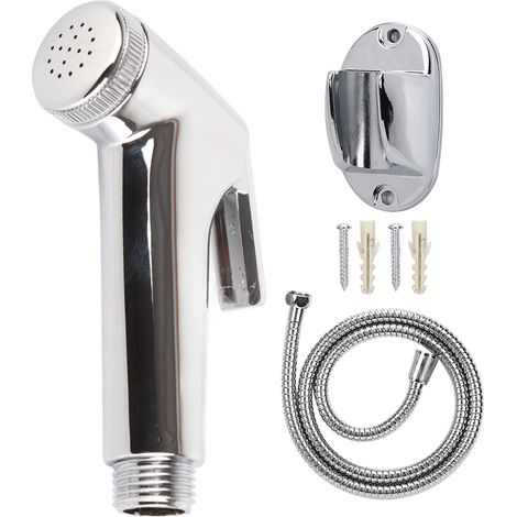 3Pcs/Set Electroplating Bidet Sprayer Spray Head Bracket Hose Kit Bathroom Cleaning Accessories (1/5)