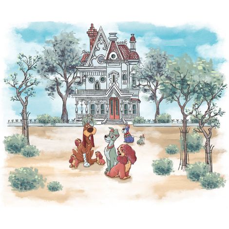 Komar Wandtapete - Disney Lady and the Tramp Sweet Home - 250 x 300 cm - Vlies - für Kinderzimmer (1/3)