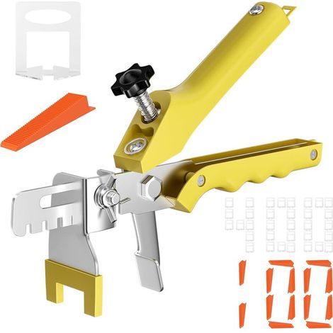 Croisillon Carrelage Autonivelant de 2mm, 1 Système de Nivellement de Carrelage, 400 Clips+ 100 Cales, Kit de Niveleur Carrelage Croisillons pour le Bricolage et les Professionnels (1/5)