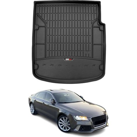 Tapis de Coffre 3D TPE Premium pour Audi A7 Sportback 2010 à 2017, Bac de Protection de Coffre Intérieur antidérapant, Revêtement de Coffre Bords Hauts pour Voiture, Noir (1/5)