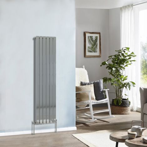 Modern Designer Radiator Chrome Column Flat Panel Central Heating Vertical Single 1600x408mm (1/5)