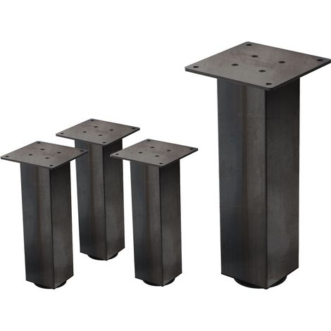 ML-Design 4er Set Tischbeine I-Design 30 cm Industrial, Tischgestell aus Metall, pulverbeschichteter Stahl mit Profil 8x8 cm, höhenverstellbare Möbelfüße, Möbelbeine für Couchtische Bänke & Sideboards