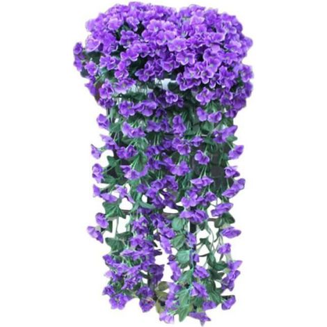 Guirlande Fleurs Violettes Artificielles - 85 cm - Soie et Plastique - Décoration Murale Porte Balcon Café - 1 Pièce