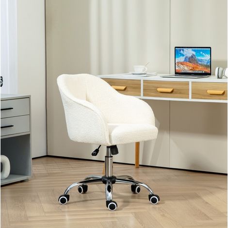 Chaise bureau ergonomique pivotante réglable crème OKMYHOME (1/5)