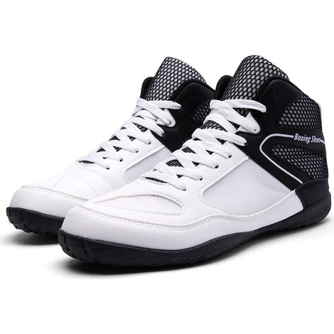 Chaussures de Lutte pour Homme Femme 39-46, Chaussures de Boxe avec Antidérapantes Semelles en Caoutchouc Légère et Respirantes pour Boxe, Kickboxing, Lutte (1/5)