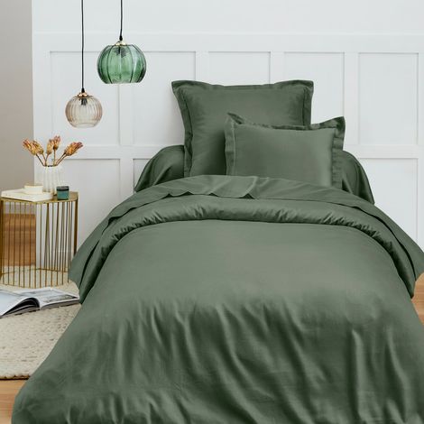 Housse de couette 1 place 140 x 200 cm – Coton 57 fils – Romarin