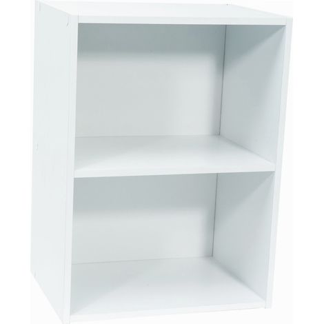 Werka Pro – Meuble de rangement blanc 2 niches – Dimensions 54 x 40 x 29 cm – Panneaux MDF 12 mm – Pour salons, bureaux et ateliers