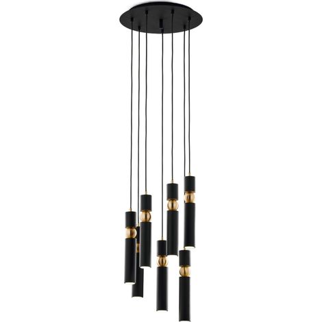 Lampada sospensione tonda 37cm nero oro 7xGU10 Jupiter (1/5)