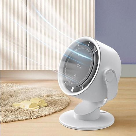 Mini Ventilateur Bureau Portable Turbo Réglable en Vitesse Batterie Rechargeable Affichage LED pour Maison Bureau Table