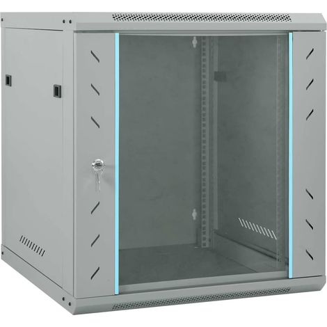 vidaXL Armoire réseau avec stockage Gris 60 x 60 x 65 cm Acier