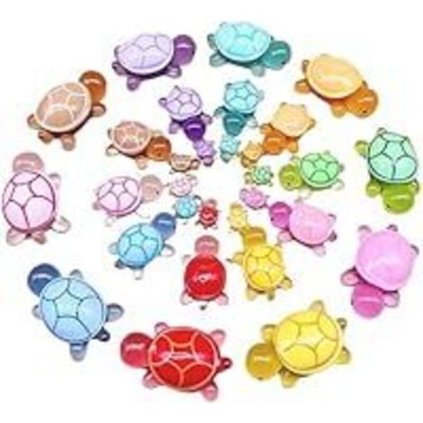 Bardusch-Tortue, Ensemble de Mini Figurines avec 30 Tortues en Résine de 10 Couleurs Brillantes dans Le Noir, Petites Figurines Animales pour Décoration de Jardin, Collectionneur