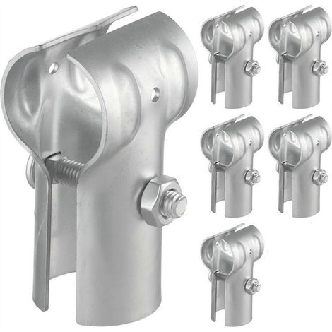 Lot de 24 colliers de serrage tubulaires de 3,5 cm (1-3/8 po) pour extrémités de clôture à mailles, colliers en T en acier galvanisé, accessoires pour clôtures à mailles (1/4)