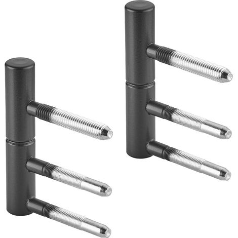 SOTECH Türband OLAV Ø 15 mm Stahl schwarz pulverbeschichtet bis 60 kg Tragkraft DIN-konform, 2-teilig mit 3 Gewindebolzen, 1 PAAR