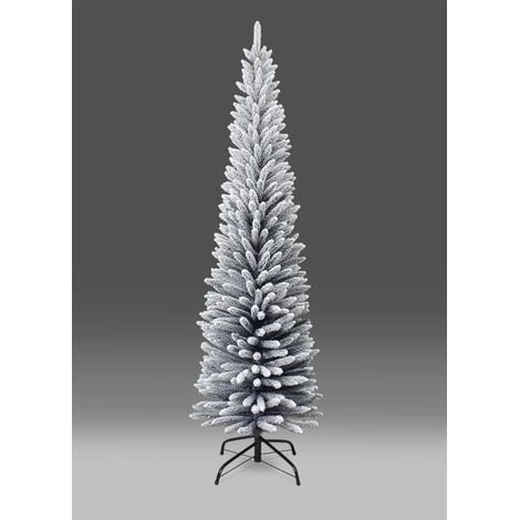 5Ft Snow Flocked Frosted Pencil Tree (1/5)