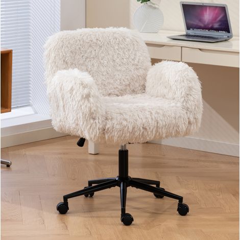Fauteuil de bureau beige réglable en hauteur OKMYHOME (1/5)