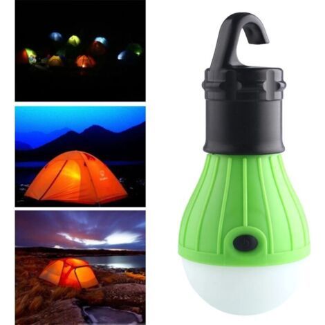 Mini Lanterne d'éclairage Portable Tente Lumière Ampoule LED Lumière d'urgence Crochet étanche(vert) (1/4)
