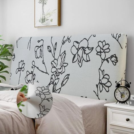 Housse de tête de lit extensible en velours nuage pour petit lit double (1/5)