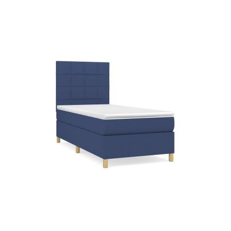 Sommier à lattes de lit avec matelas Bleu 80x200 Tissu (1/5)
