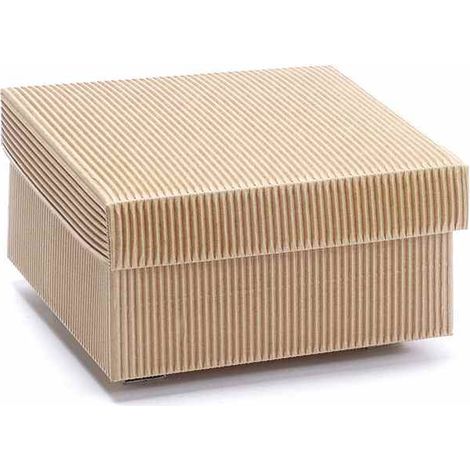 Scatole naturale rustica con coperchio, set da 20 pezzi, cm 16 x 16 x 8 H