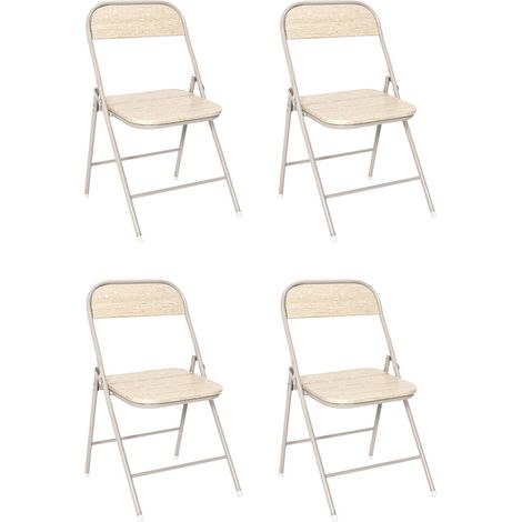 Lot de 4 Chaises Pliantes "Terra Nova" 78cm Beige (1/5)
