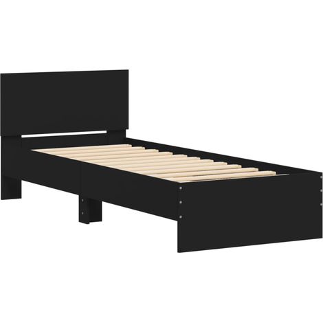 Bettgestell mit Kopfteil Schwarz 90x190 cm Holzwerkstoff vidaXL