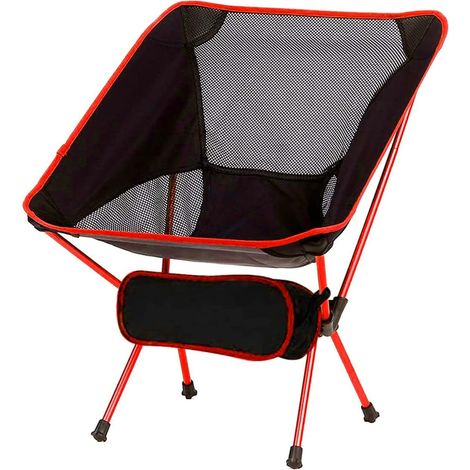 Chaise de camping pliante, chaise de pêche pliante en alliage d'aluminium avec sac de transport, ultra légère et durable, adaptée pour barbecue/randonnée/pique-nique