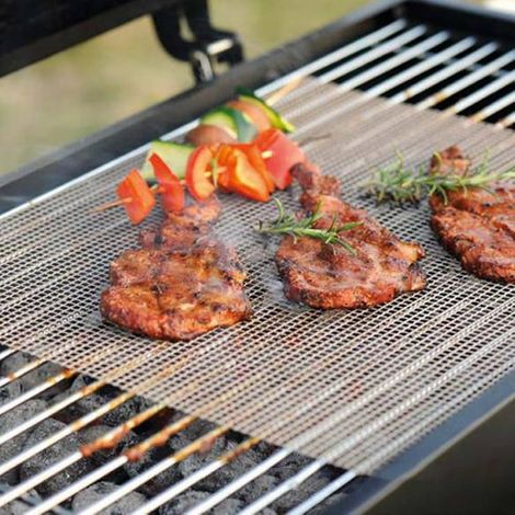 TAPPETINO A RETE GRIGLIATA ANTIADERENTE COTTURA BARBECUE FORNO 42 X 36