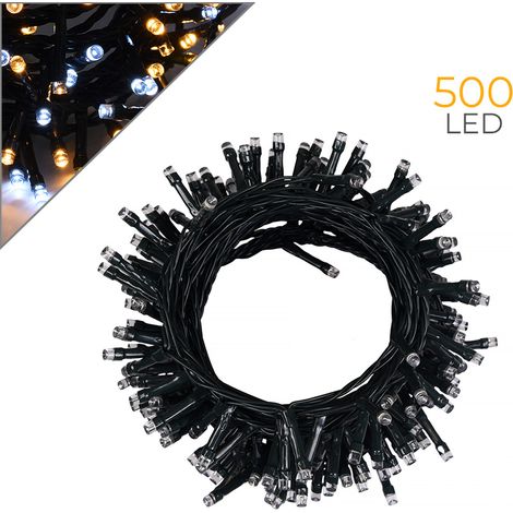 CATENA LUMINOSA LED 500 LUCI BIANCHE E GIALLE - VERSATILITA' PER INTERNI ED ESTERNI CON PROTEZIONE IP44 (1/5)