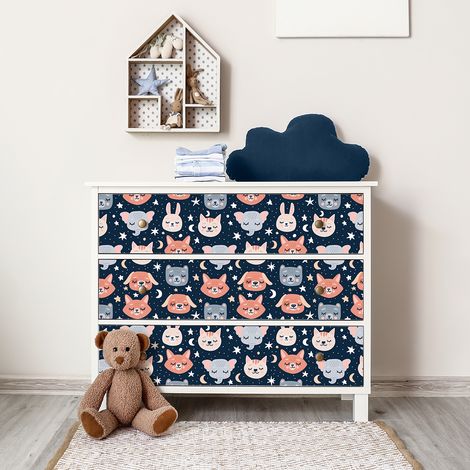 Sticker meuble enfant animaux de la nuit 40 x 60 cm (1/5)