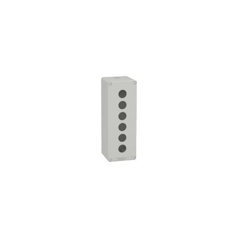 Pulsantiera in metallo grigia  M25 6 fori 22MM 80X220X77 UL CSA - XAPD4506