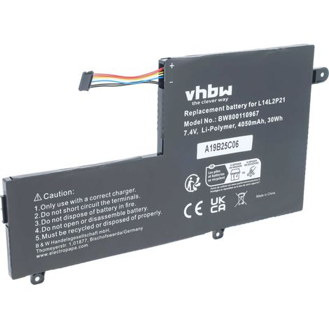 vhbw Akku kompatibel mit Lenovo Yoga 500-15ISK(80R60023GE), 500-15ISK(80R60026GE), 500-15ISK(80R6004AGE) Notebook (4050 mAh, 7,4 V, Li-Polymer) (1/5)
