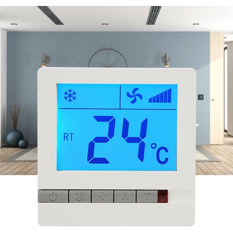 Digitales LCD-Thermostat mit Verzögerung, Kompressorschutz und Lüfterkonvektor-Temperaturregler (1/5)