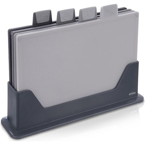 Schneidebretter mit Ständer, 4er-Set, Küchenorganizer