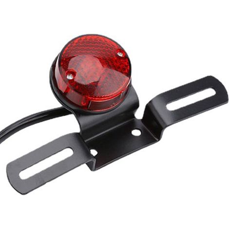 Feu arrière de moto avec support de plaque d'immatriculation, étanche, ultra-lumineux et universel pour la modification de motos. (1/5)