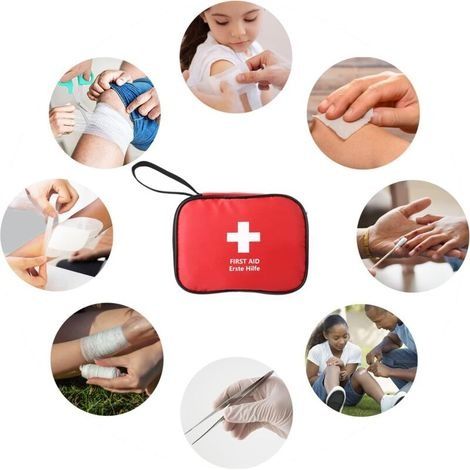 Mini-Erste-Hilfe-Set mit 180 Teilen, kleines Medizinset, Erste-Hilfe-Set für Auto, Zuhause, Arbeitsplatz, Reisen, Camping, Wandern und Outdoor-Sportarten (1/3)