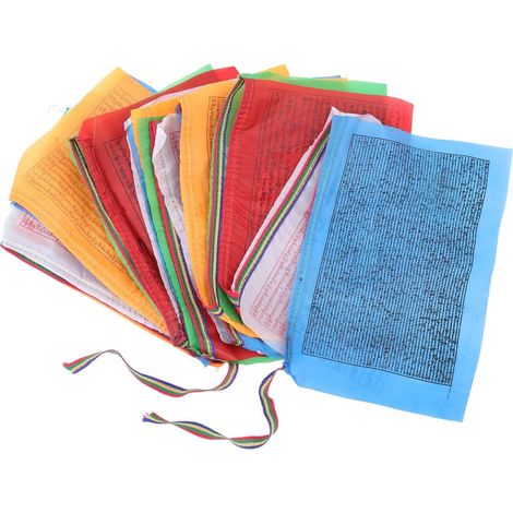 Tibetan Prayer Flags Chain: 20 Colourful Buddhist Prayer Flags Made of Durable Silk Fabric for Garden and Outdoor Use Meditation and Decoration Flags (1/5)