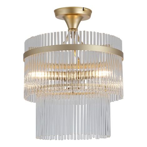 Plafonnier Lara Or avec verre transparent - 11300-3GO