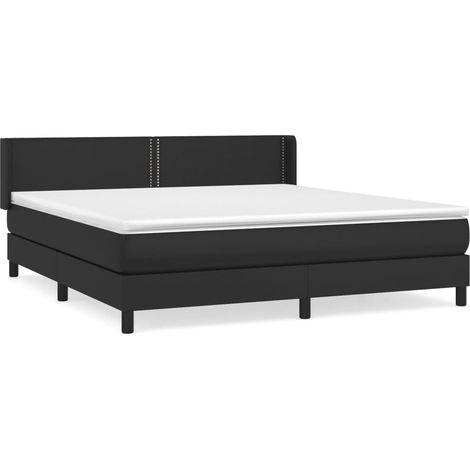 Maison Exclusive - Sommier à lattes de lit avec matelas Noir 180x200 cm Similicuir