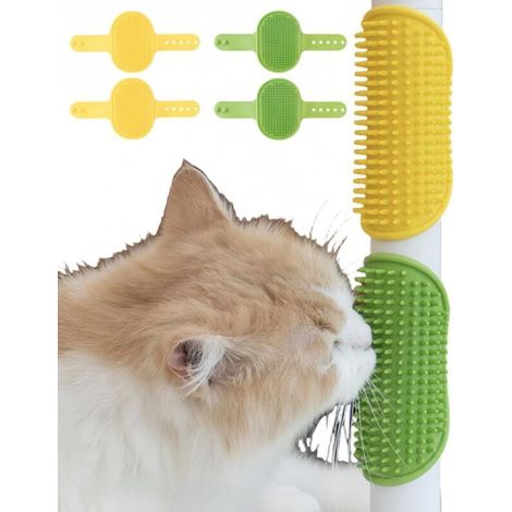 Set di 4 spazzole per cani, spazzola in gomma per gatti, spazzola regolabile per il bagno dei cani, spazzola rilassante per cani, spazzola multifunzionale per gatti, per cuccioli, gattini e conigli