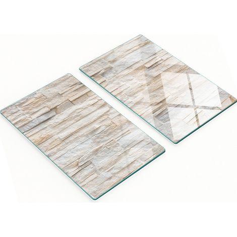 Küchenservierbretter aus Glas mit Backsteinmuster, 2 x 30 x 52 cm (1/5)